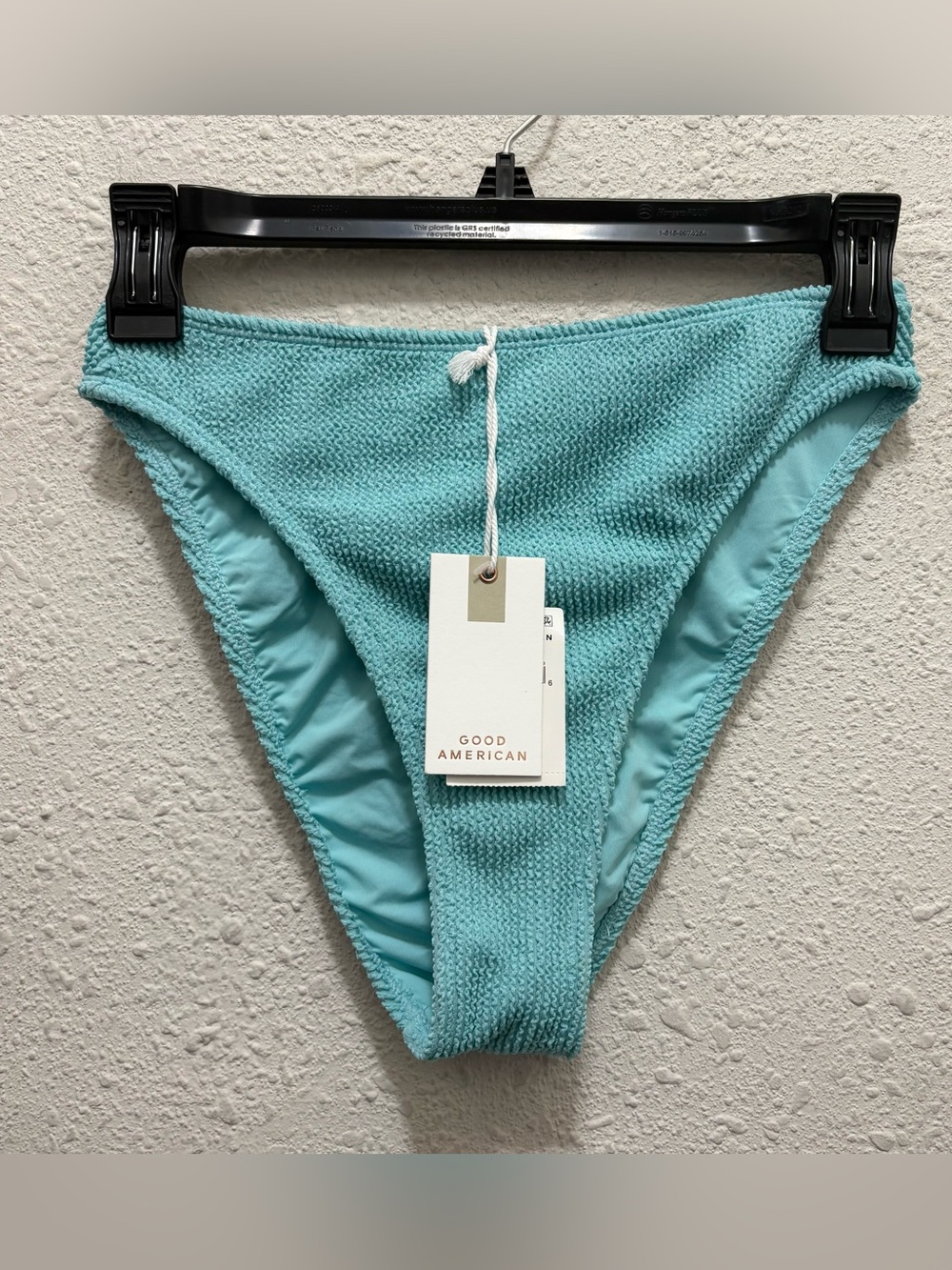 Good American Textured Always Fits Cheeky Bottom in Pool Blue NWT S/M